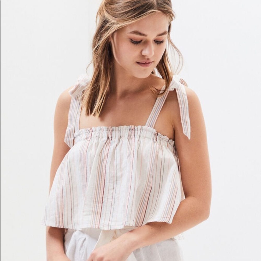 Pacsun Tie Strap Striped Crop Top